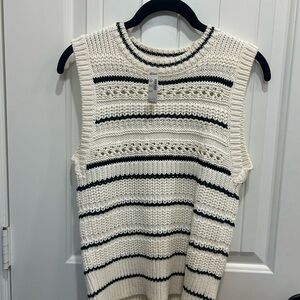 NWT Madewell Striped Sweater Vest in 100% Cotton